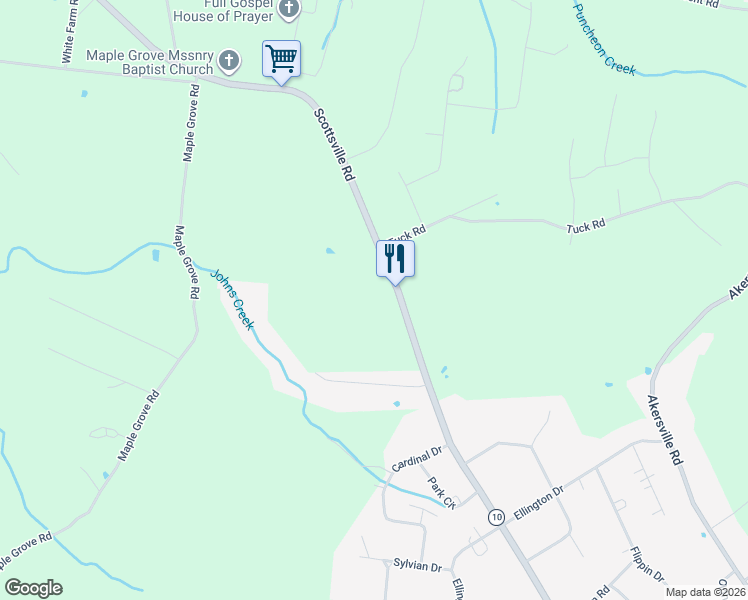 map of restaurants, bars, coffee shops, grocery stores, and more near 1937 Scottsville Road in Lafayette