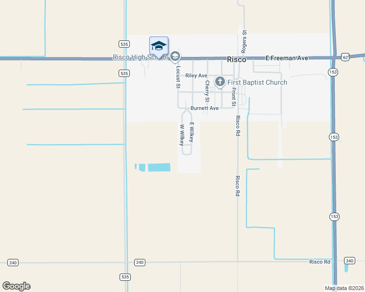 map of restaurants, bars, coffee shops, grocery stores, and more near 100-106 West Wilkey in Risco