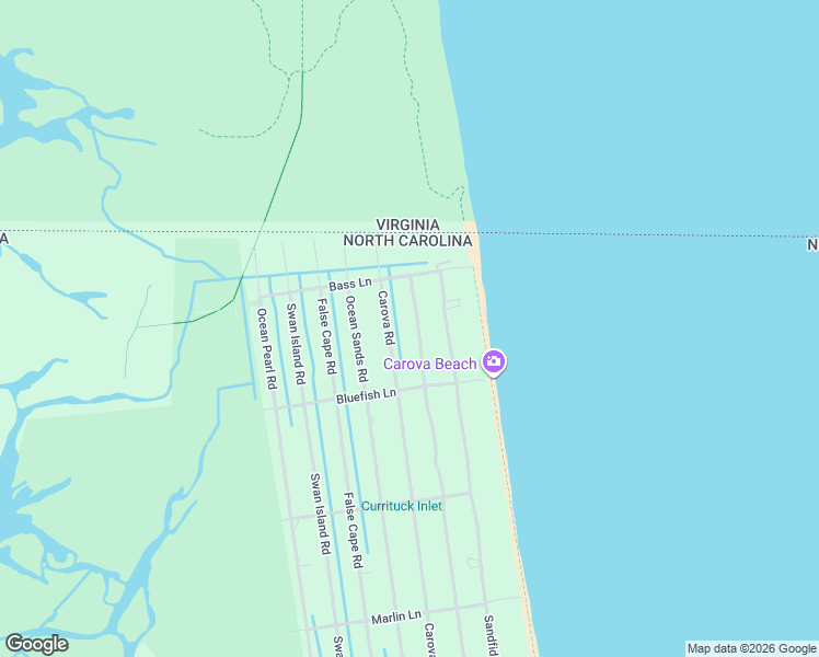 map of restaurants, bars, coffee shops, grocery stores, and more near 2388 Sandpiper Rd in Corolla