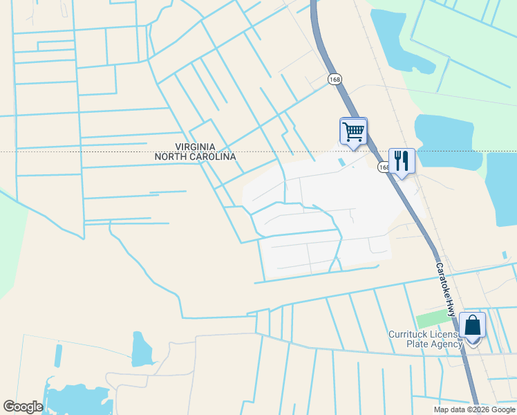 map of restaurants, bars, coffee shops, grocery stores, and more near 151 North Point Boulevard in Moyock