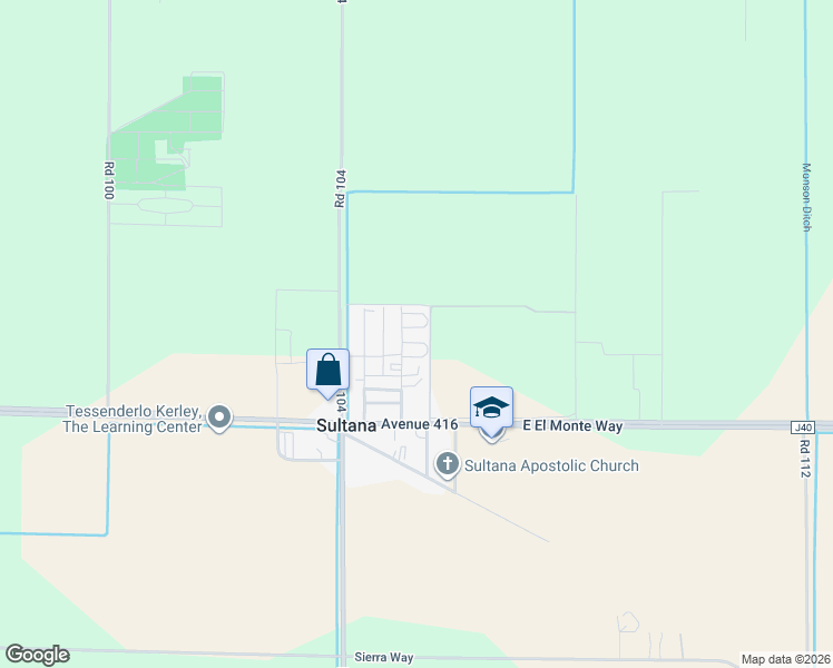 map of restaurants, bars, coffee shops, grocery stores, and more near 41680 Road 105 in Dinuba
