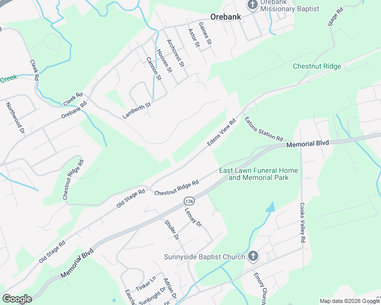 map of restaurants, bars, coffee shops, grocery stores, and more near 4745 Edens View Road in Kingsport