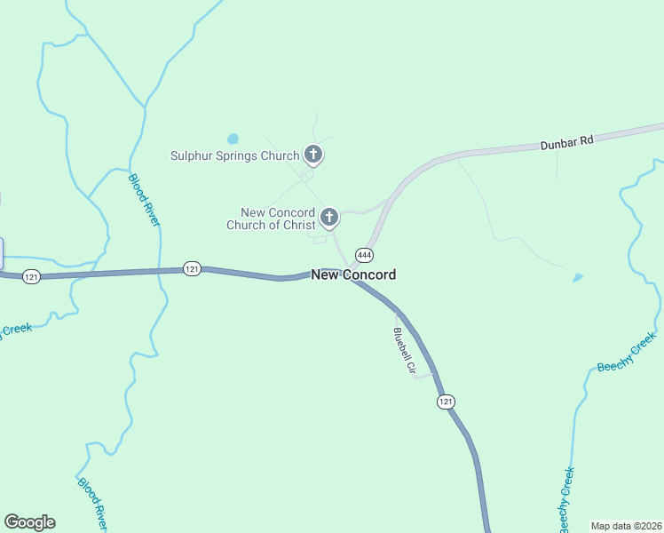 map of restaurants, bars, coffee shops, grocery stores, and more near 9996-10394 Highway 121 in New Concord