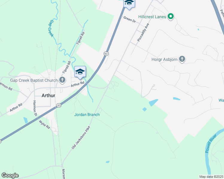 map of restaurants, bars, coffee shops, grocery stores, and more near 663 Londonderry Rd in Cumberland Gap