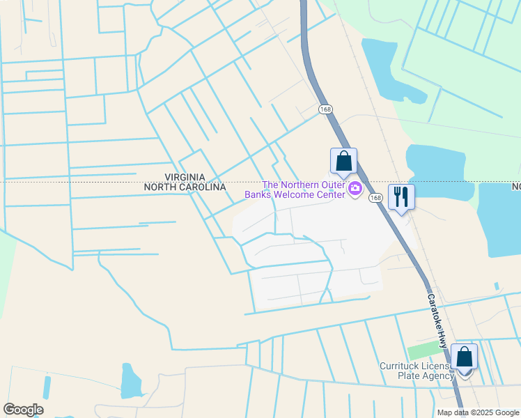 map of restaurants, bars, coffee shops, grocery stores, and more near 141-143 North Point Blvd in Currituck