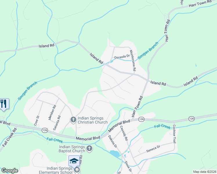 map of restaurants, bars, coffee shops, grocery stores, and more near 328 Montezuma Road in Kingsport