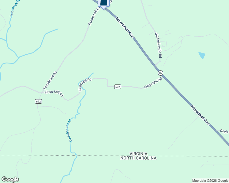 map of restaurants, bars, coffee shops, grocery stores, and more near 3412 Kings Mill Road in Ridgeway