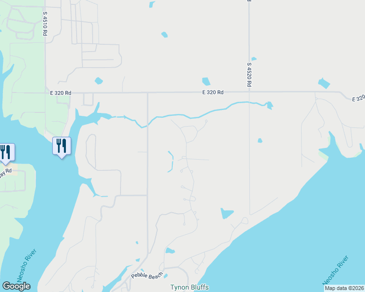 map of restaurants, bars, coffee shops, grocery stores, and more near 32277 Pebble Beach in Pensacola