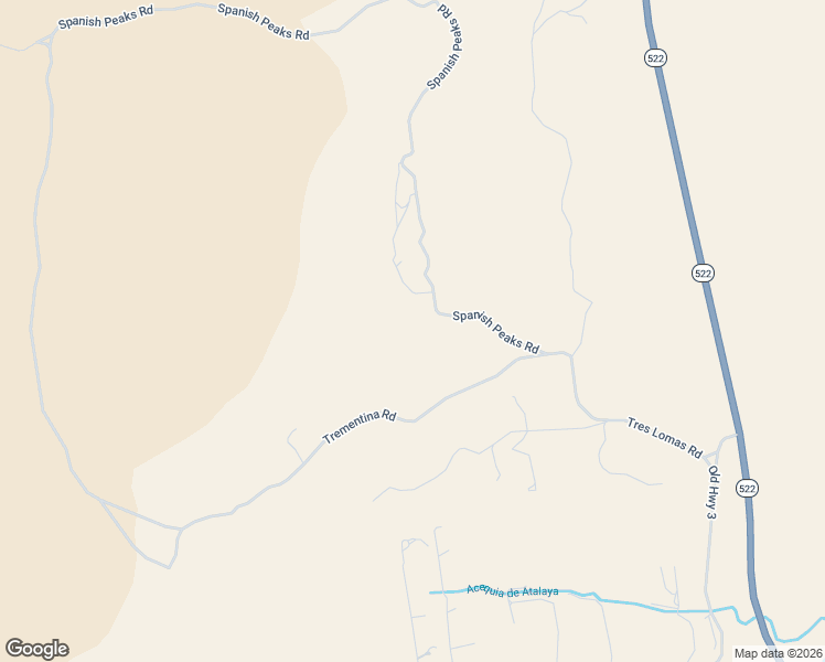 map of restaurants, bars, coffee shops, grocery stores, and more near 21 Spanish Peaks Road in Arroyo Hondo