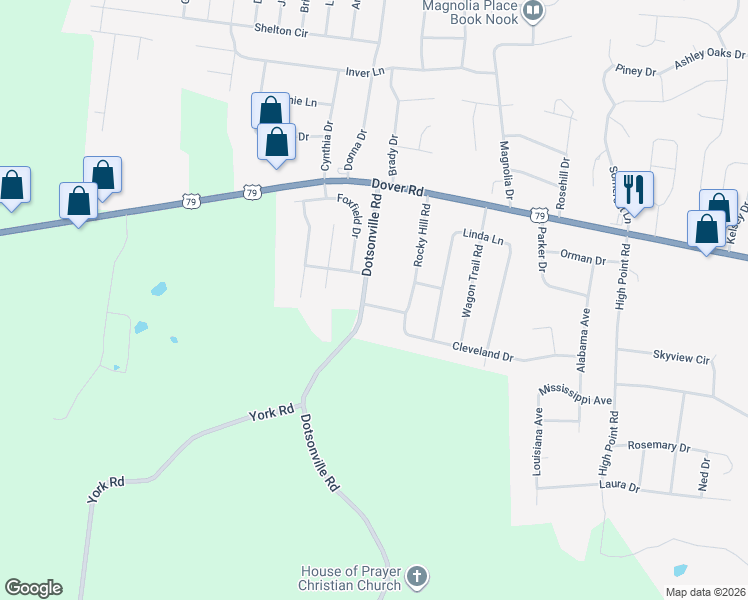 map of restaurants, bars, coffee shops, grocery stores, and more near 701 Arrowfield Drive in Clarksville