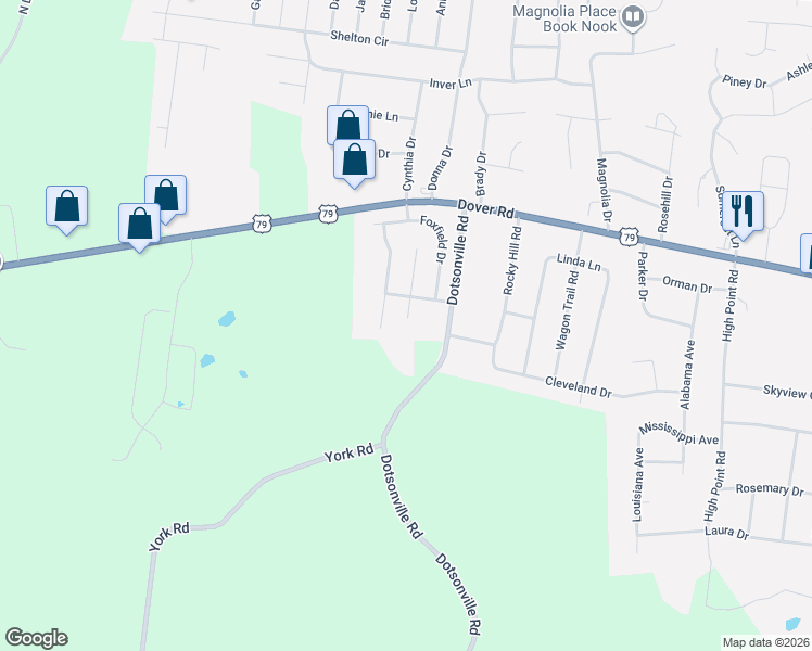 map of restaurants, bars, coffee shops, grocery stores, and more near 669 Wolfchase Court in Clarksville