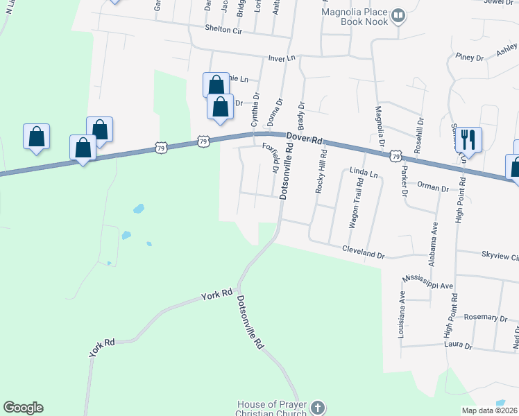map of restaurants, bars, coffee shops, grocery stores, and more near 661 Wolfchase Court in Clarksville