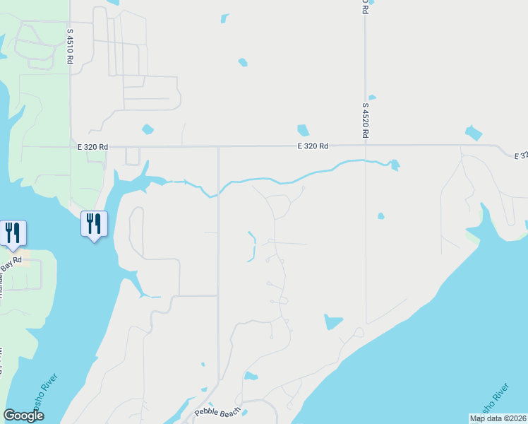 map of restaurants, bars, coffee shops, grocery stores, and more near 32277 Pebble Beach in Pensacola