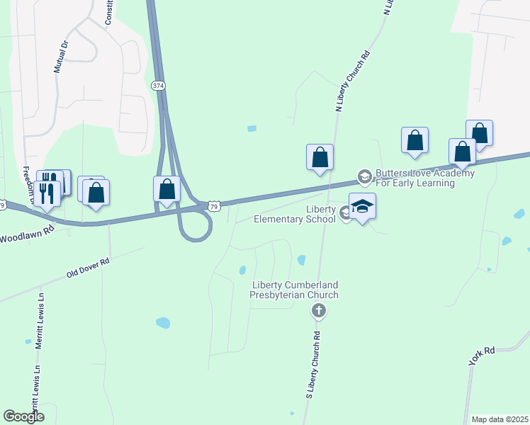 map of restaurants, bars, coffee shops, grocery stores, and more near 862 Cherry Road in Clarksville