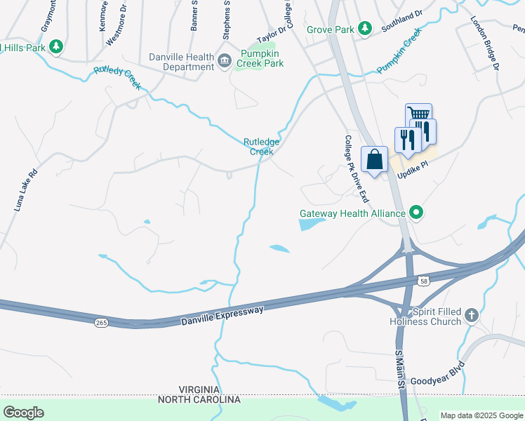 map of restaurants, bars, coffee shops, grocery stores, and more near North Carolina 119 in Semora
