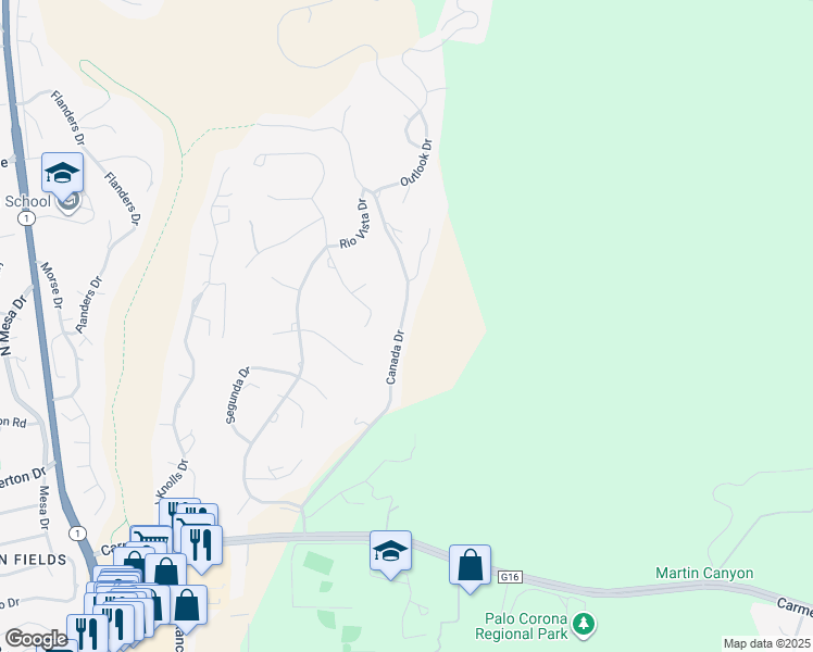 map of restaurants, bars, coffee shops, grocery stores, and more near 25603 Canada Drive in Carmel