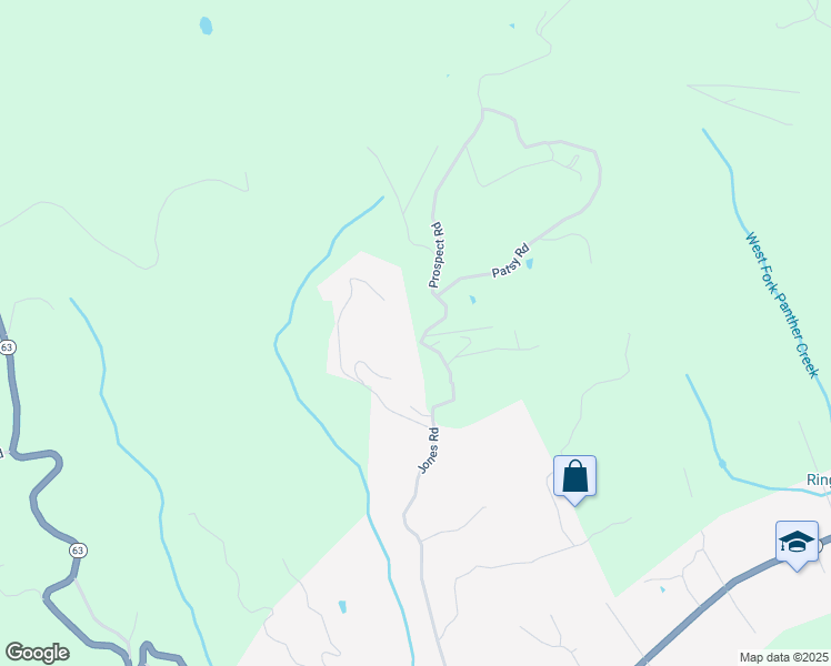 map of restaurants, bars, coffee shops, grocery stores, and more near 373 Prospect Road in Sneedville