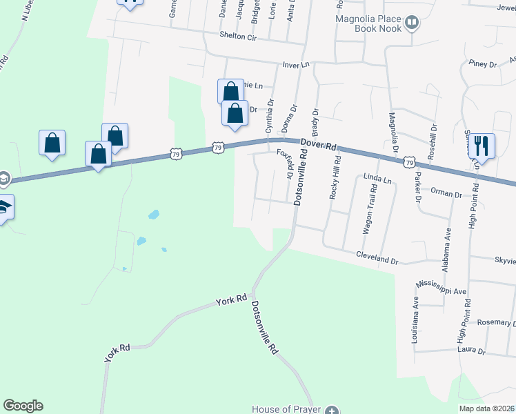 map of restaurants, bars, coffee shops, grocery stores, and more near 661 Wolfchase Court in Clarksville