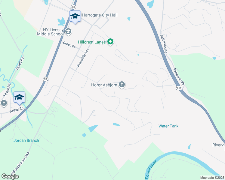 map of restaurants, bars, coffee shops, grocery stores, and more near 121 Truman Court in Harrogate