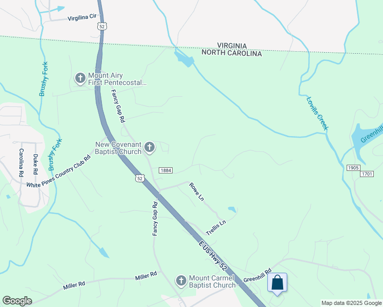 map of restaurants, bars, coffee shops, grocery stores, and more near 125 Cornelius Avenue in Mount Airy