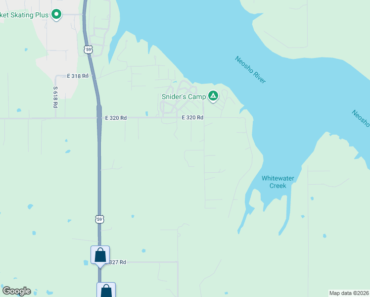 map of restaurants, bars, coffee shops, grocery stores, and more near 62478 East 322 Lane in Grove