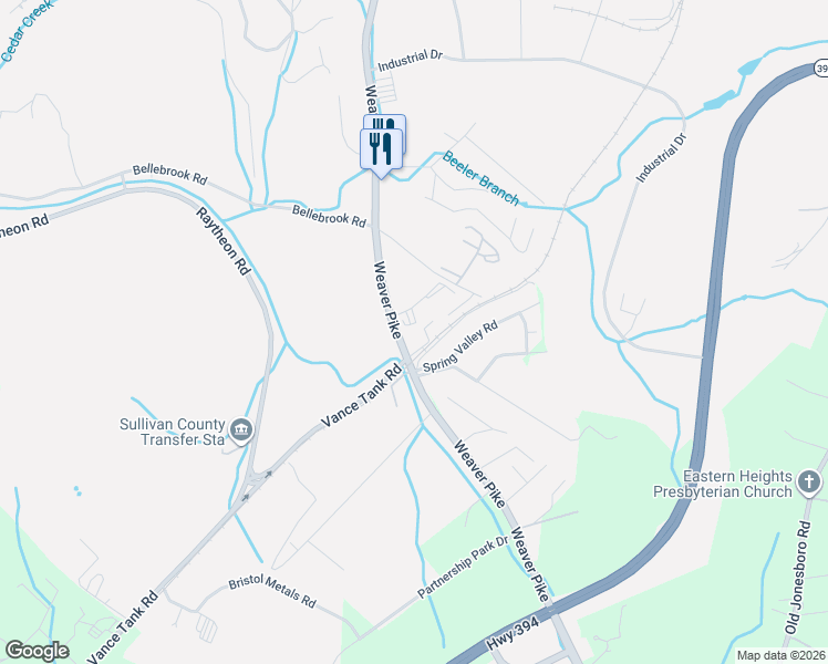 map of restaurants, bars, coffee shops, grocery stores, and more near 2237 Weaver Pike in Bristol