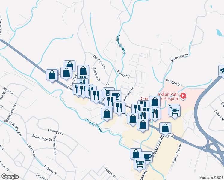 map of restaurants, bars, coffee shops, grocery stores, and more near 1312 Wakefield Street in Kingsport