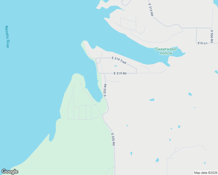 map of restaurants, bars, coffee shops, grocery stores, and more near 32302 South 555 Road in Jay