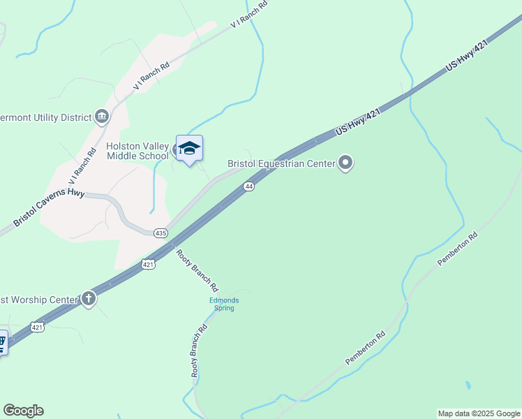 map of restaurants, bars, coffee shops, grocery stores, and more near 3980 U.S. 421 in Bristol