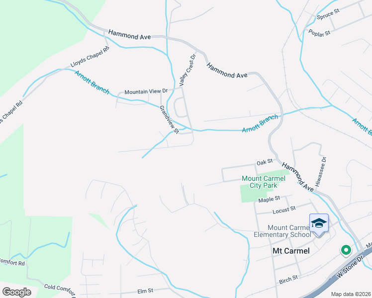 map of restaurants, bars, coffee shops, grocery stores, and more near 155 Valley Crest Drive in Mount Carmel