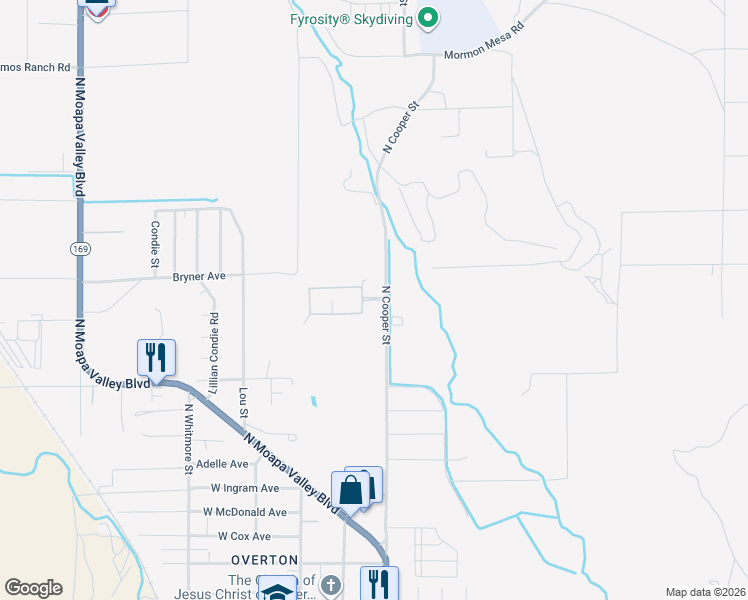 map of restaurants, bars, coffee shops, grocery stores, and more near Wagonmaster in Moapa Valley