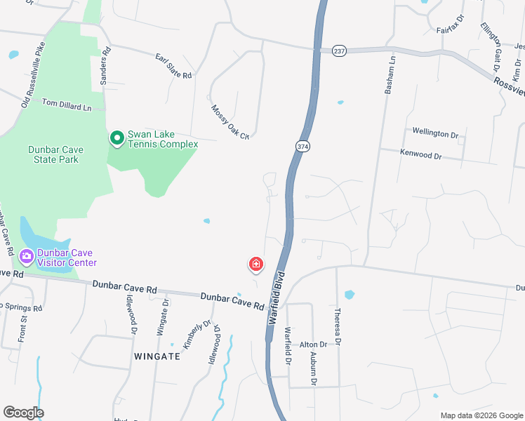 map of restaurants, bars, coffee shops, grocery stores, and more near 14 Huntington Drive in Clarksville