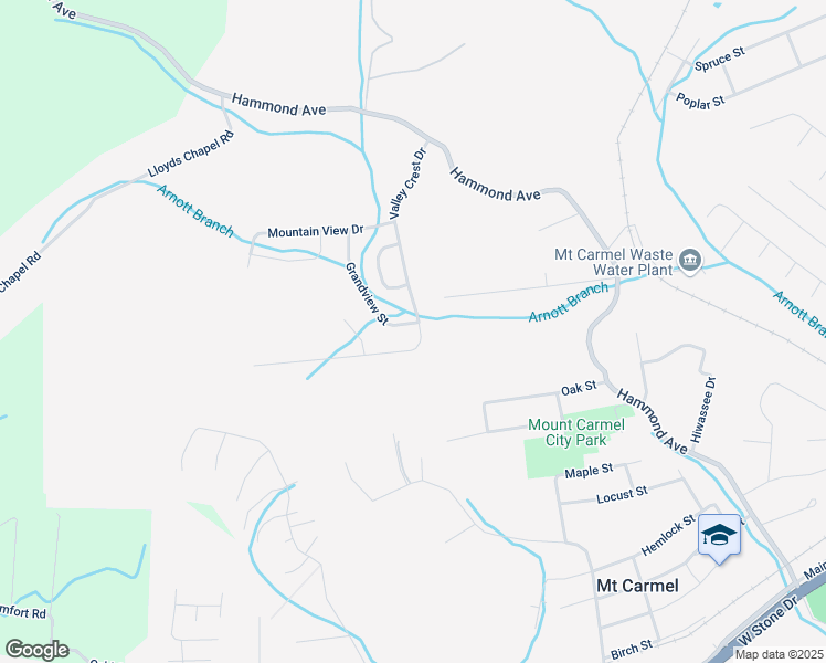 map of restaurants, bars, coffee shops, grocery stores, and more near 150 Valley Crest Drive in Mount Carmel