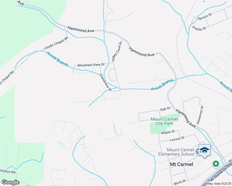 map of restaurants, bars, coffee shops, grocery stores, and more near 150 Valley Crest Drive in Mount Carmel