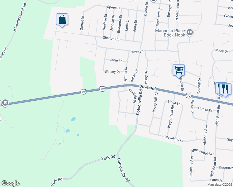 map of restaurants, bars, coffee shops, grocery stores, and more near 721 Foxfield Drive in Clarksville