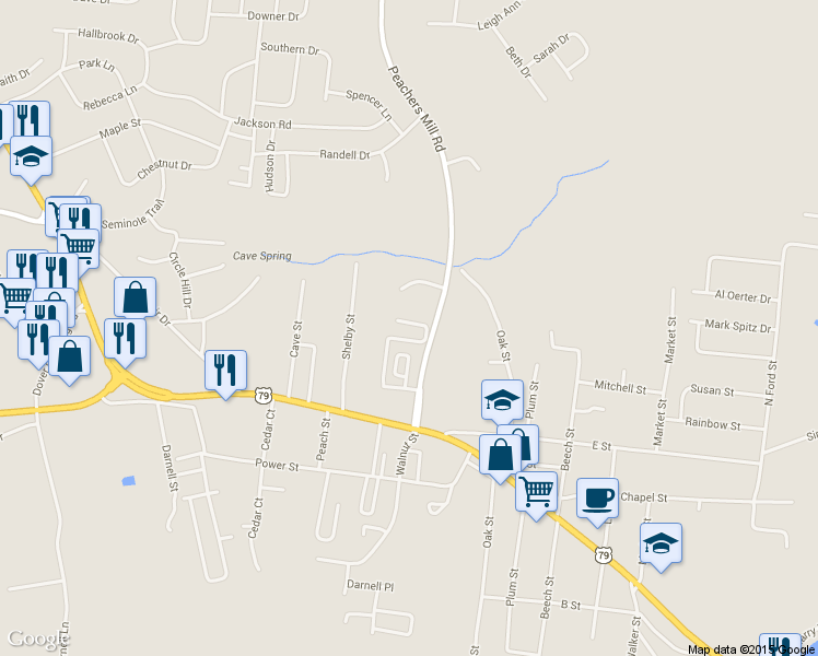 map of restaurants, bars, coffee shops, grocery stores, and more near 418 Peachers Mill Road in Clarksville