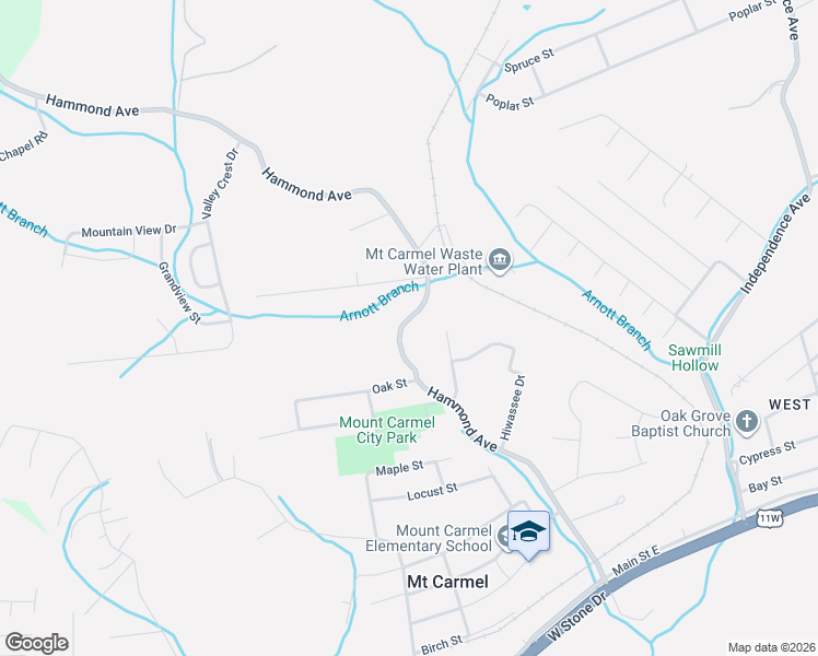 map of restaurants, bars, coffee shops, grocery stores, and more near 722 Hammond Avenue in Mount Carmel