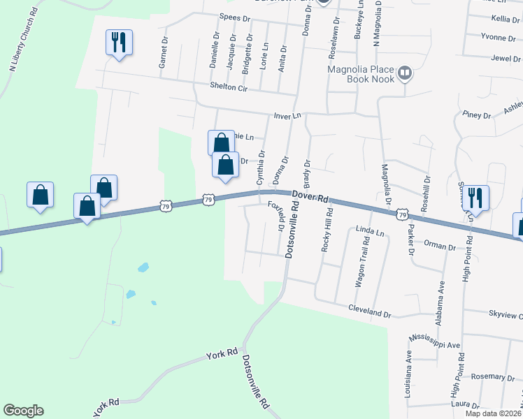 map of restaurants, bars, coffee shops, grocery stores, and more near 700 Foxfield Drive in Clarksville