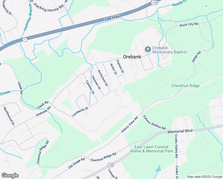map of restaurants, bars, coffee shops, grocery stores, and more near 5739 Lehigh Street in Kingsport