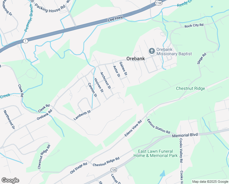 map of restaurants, bars, coffee shops, grocery stores, and more near 5739 Lehigh Street in Kingsport