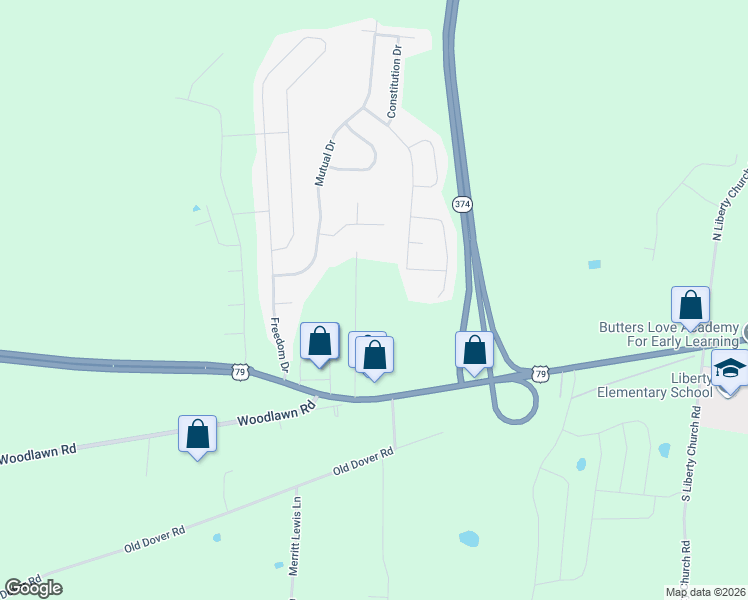 map of restaurants, bars, coffee shops, grocery stores, and more near 865 Butts Road in Clarksville