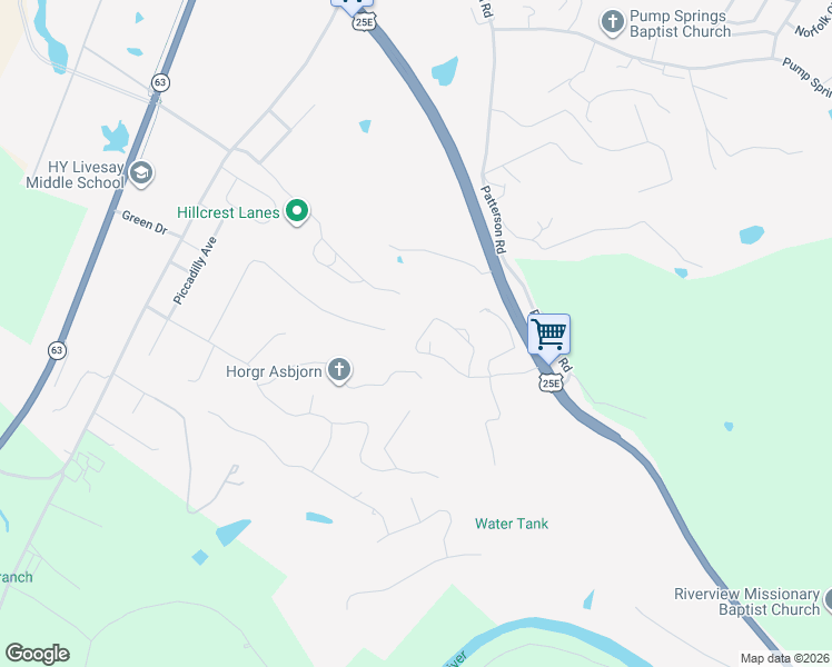 map of restaurants, bars, coffee shops, grocery stores, and more near 395 Yorkshire Drive in Harrogate