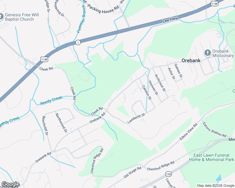 map of restaurants, bars, coffee shops, grocery stores, and more near 5629 Orebank Road in Kingsport