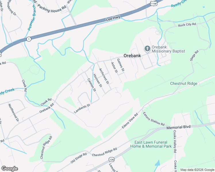 map of restaurants, bars, coffee shops, grocery stores, and more near 436 Archcrest Street in Kingsport