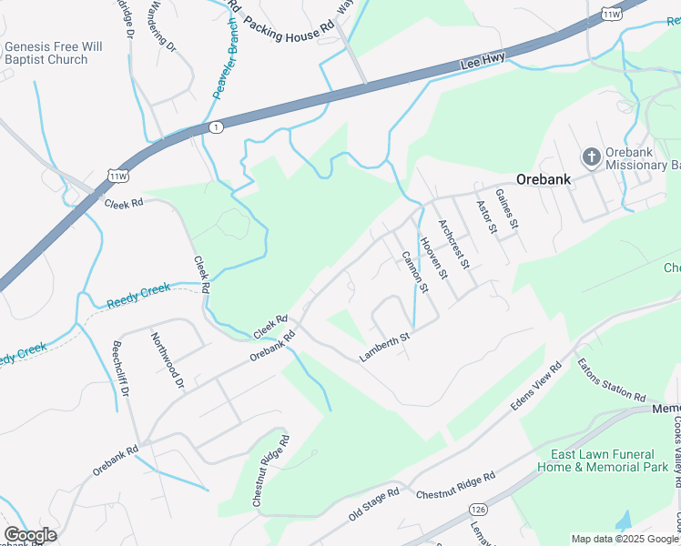 map of restaurants, bars, coffee shops, grocery stores, and more near 5633 Orebank Road in Kingsport