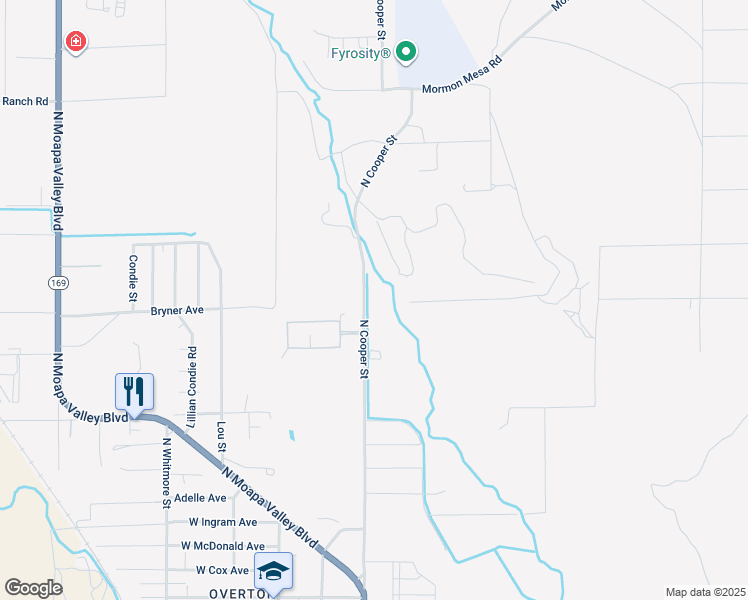 map of restaurants, bars, coffee shops, grocery stores, and more near 710 North Cooper Street in Moapa Valley