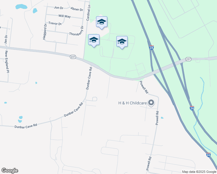 map of restaurants, bars, coffee shops, grocery stores, and more near Wimberly Road in Clarksville