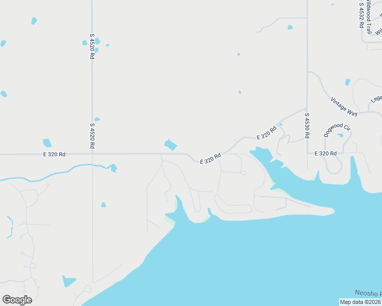 map of restaurants, bars, coffee shops, grocery stores, and more near 452400-452498 East 320 Road in Cleora