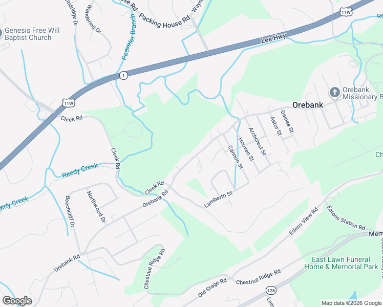 map of restaurants, bars, coffee shops, grocery stores, and more near 5629 Orebank Road in Kingsport
