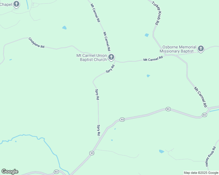 map of restaurants, bars, coffee shops, grocery stores, and more near 598 Spry Road in Sparta